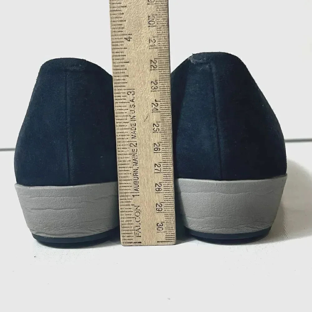 Hotter Women's Blue Leather Flats Slip On Shoe Size UK 5.5 US 7.5 Comfort Casual